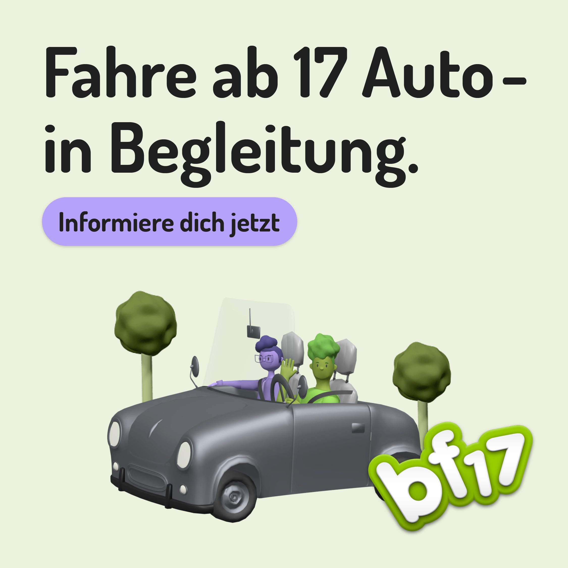 Auto-Magnetschild Begleitetes Fahren  für Deutschland (BF-17) und Ös,  12,90 €