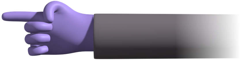 Ein Icon, das eine lila Hand zeigt, die nach links deutet